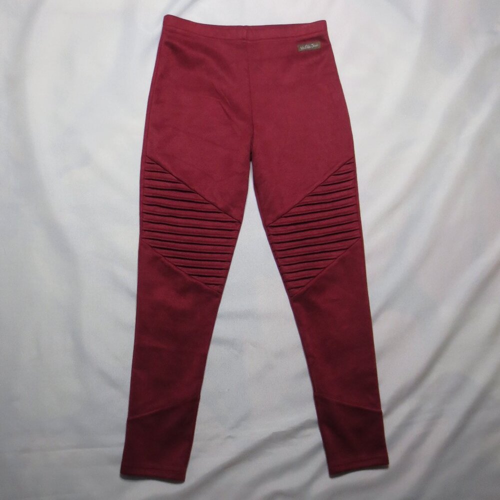 4/$14 MATILIDA JANE girls LEGGINGS burgundy PANTS suede like RIBBED SIZE 12